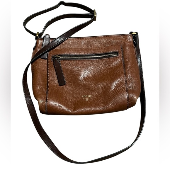 Fossil Vickery brown leather crossbody bag with adjustable strap - Picture 2 of 16